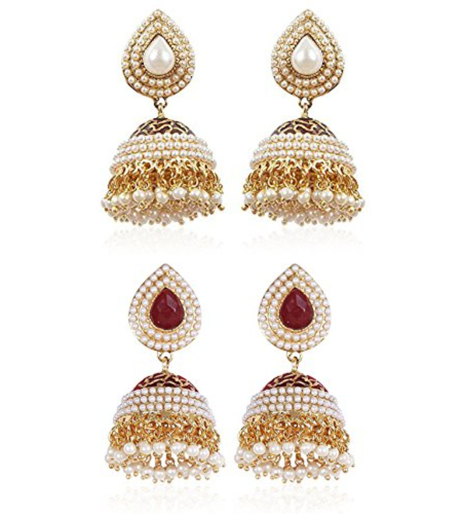 YouBella Jewellery Combo of 2 Jhumki Earings Earrings for Girls and Women